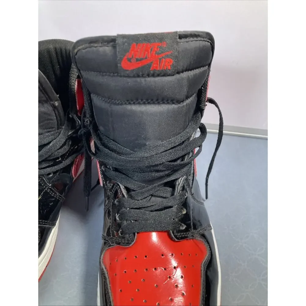 Nike Air Jordan 1 Retro OG High Patent Leather Bred Sneakers Size 9.5